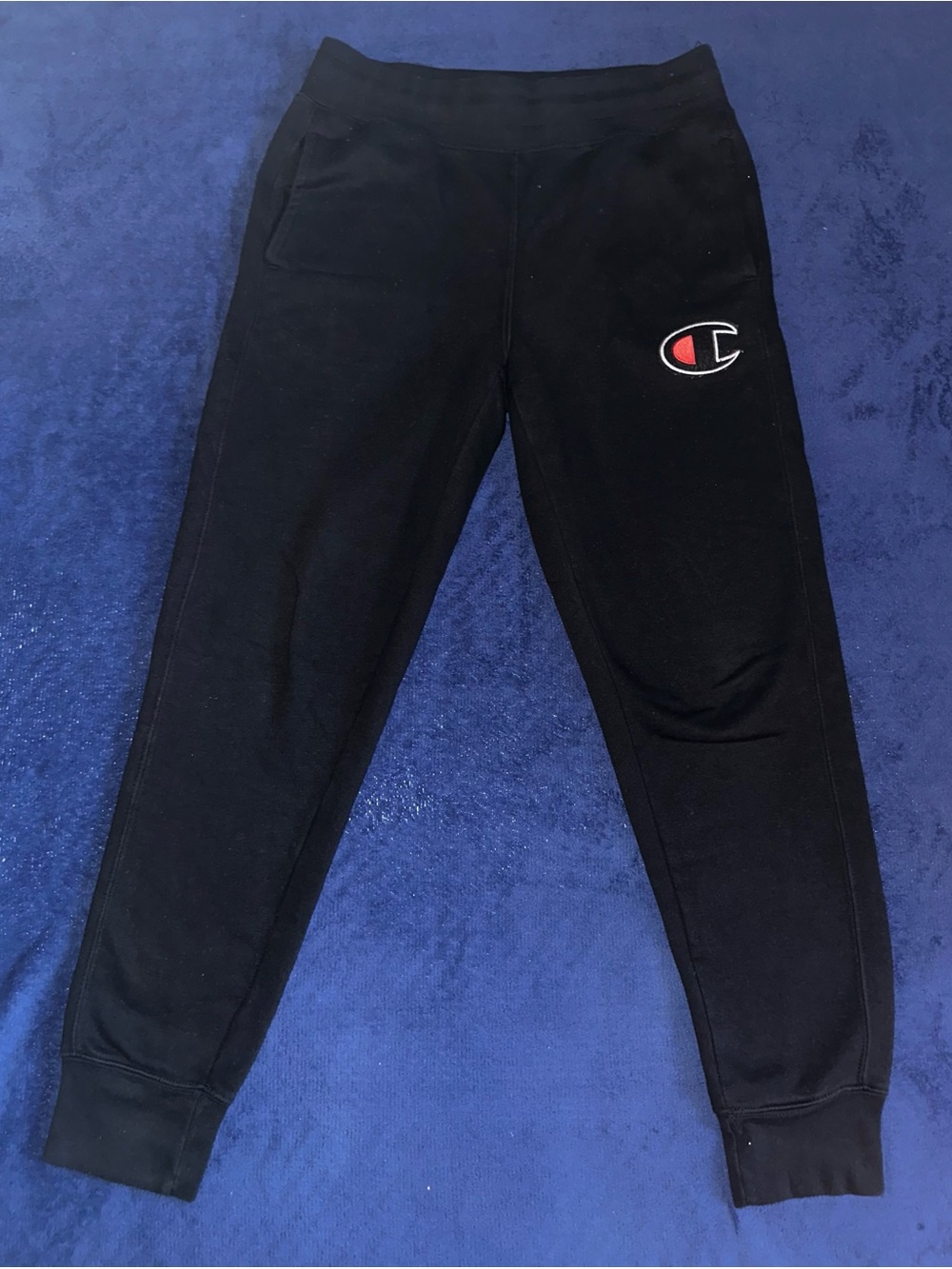 Men’s Champion Black Sweatpants Joggers Size Small S Embroidered C Logo